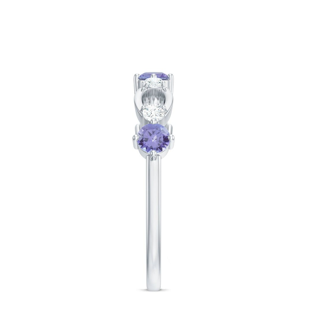 Natural Tanzanite Diamond Ring for Promise