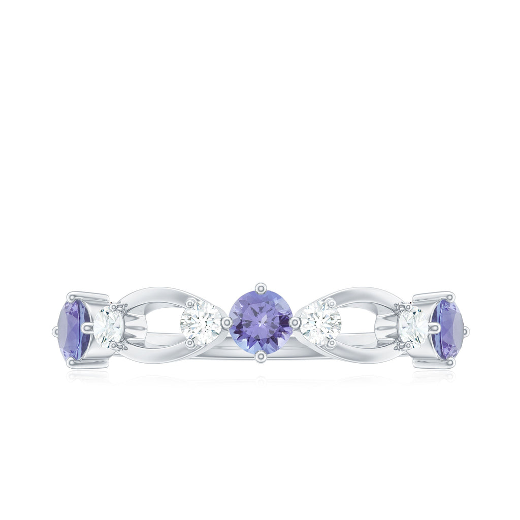 Natural Tanzanite Diamond Ring for Promise