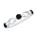 Certified Real Black Spinel Diamond Promise Ring for Her