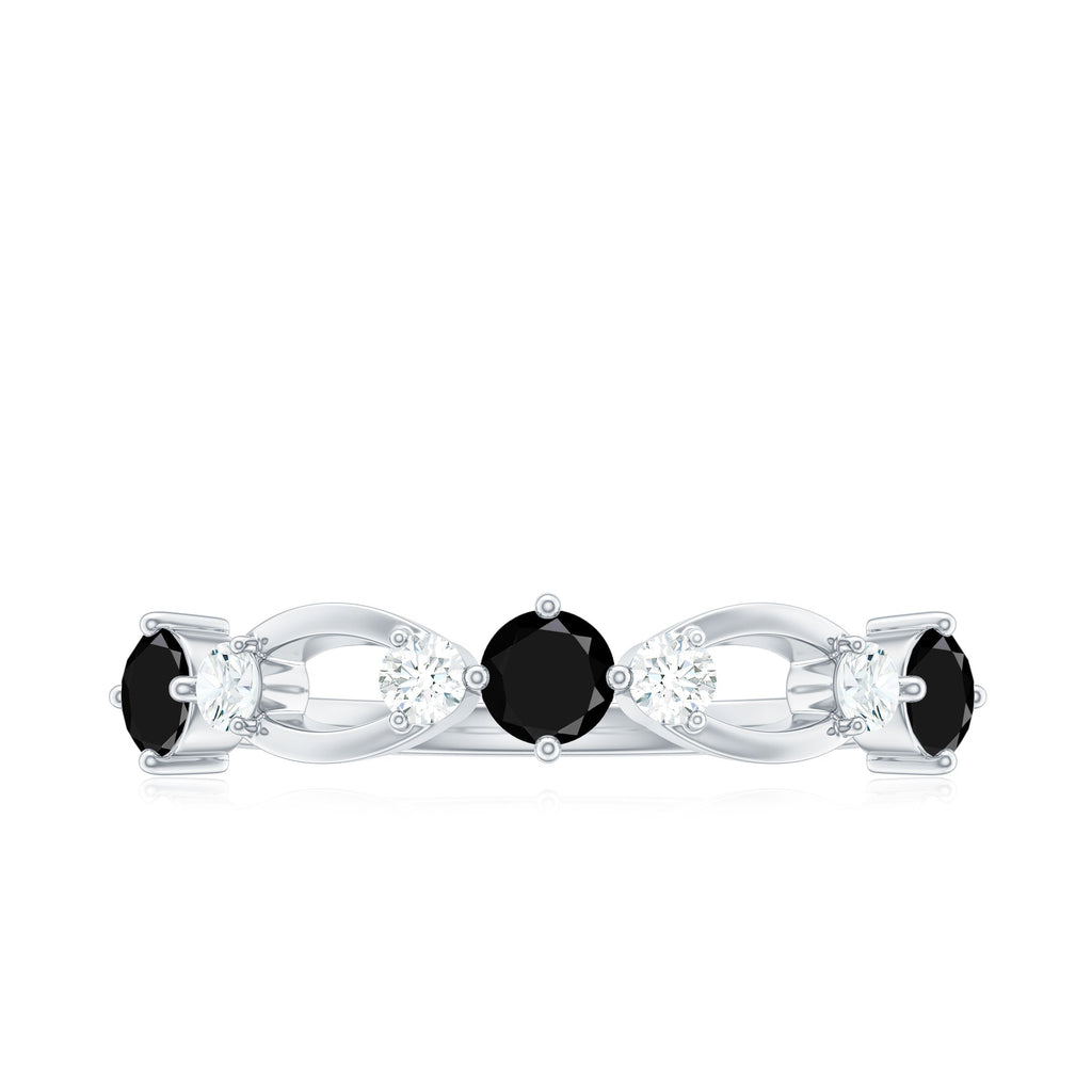 Certified Real Black Spinel Diamond Promise Ring for Her