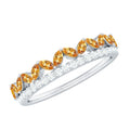 Certified Real Citrine Half Eternity Ring with Diamond