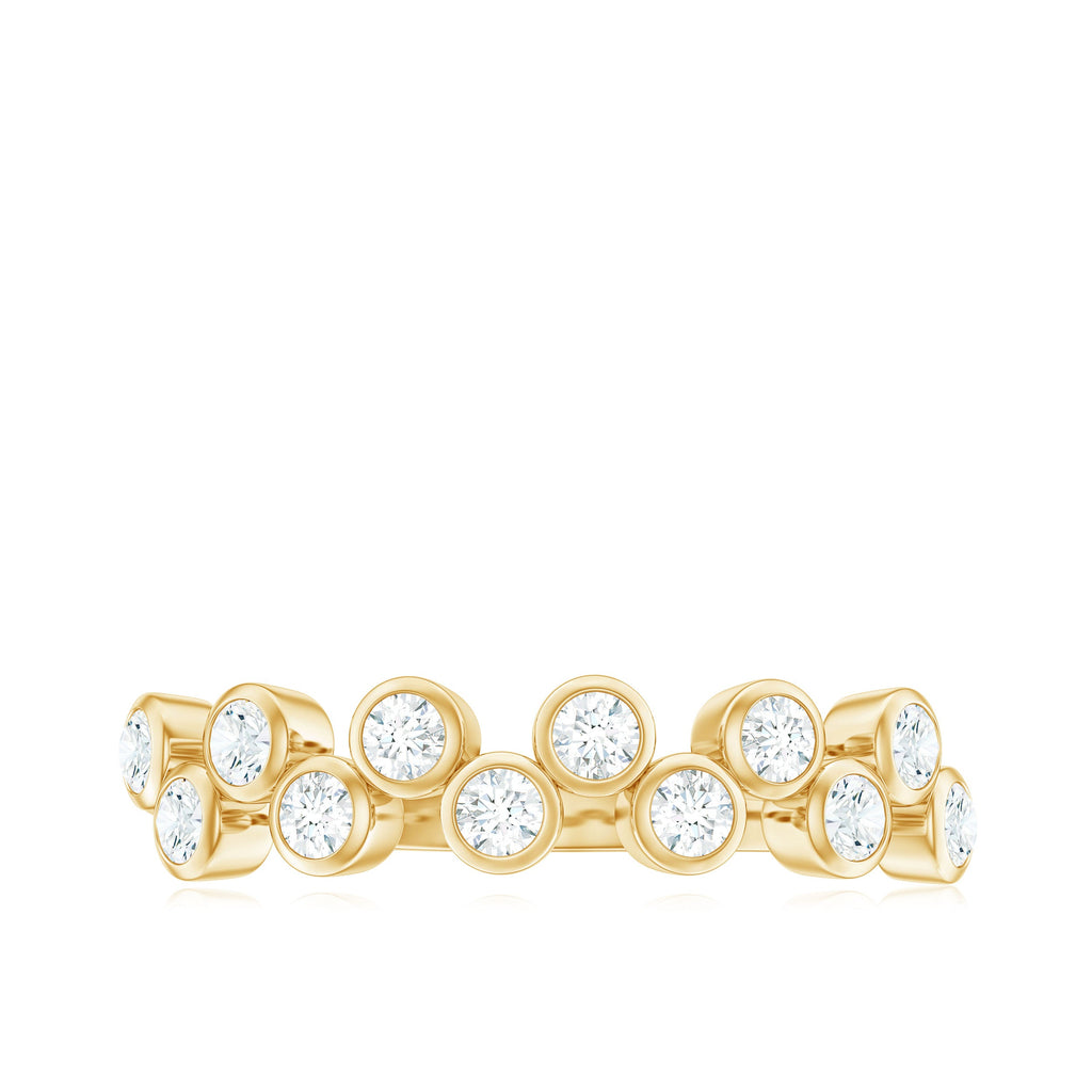 0.5 CT Zircon Simple Semi Eternity Ring in Bezel Setting