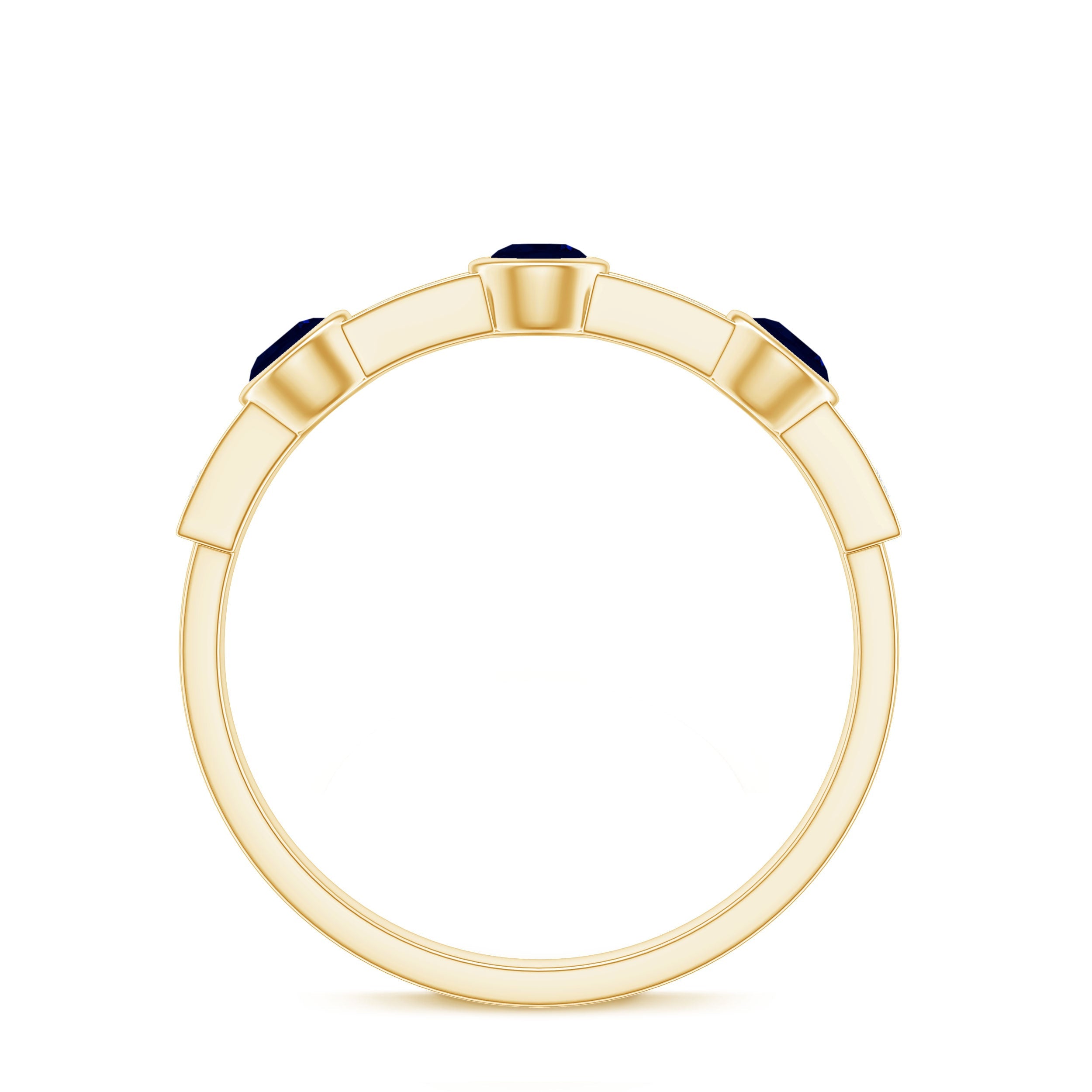 Blue Sapphire and Diamond Minimal Eternity Ring