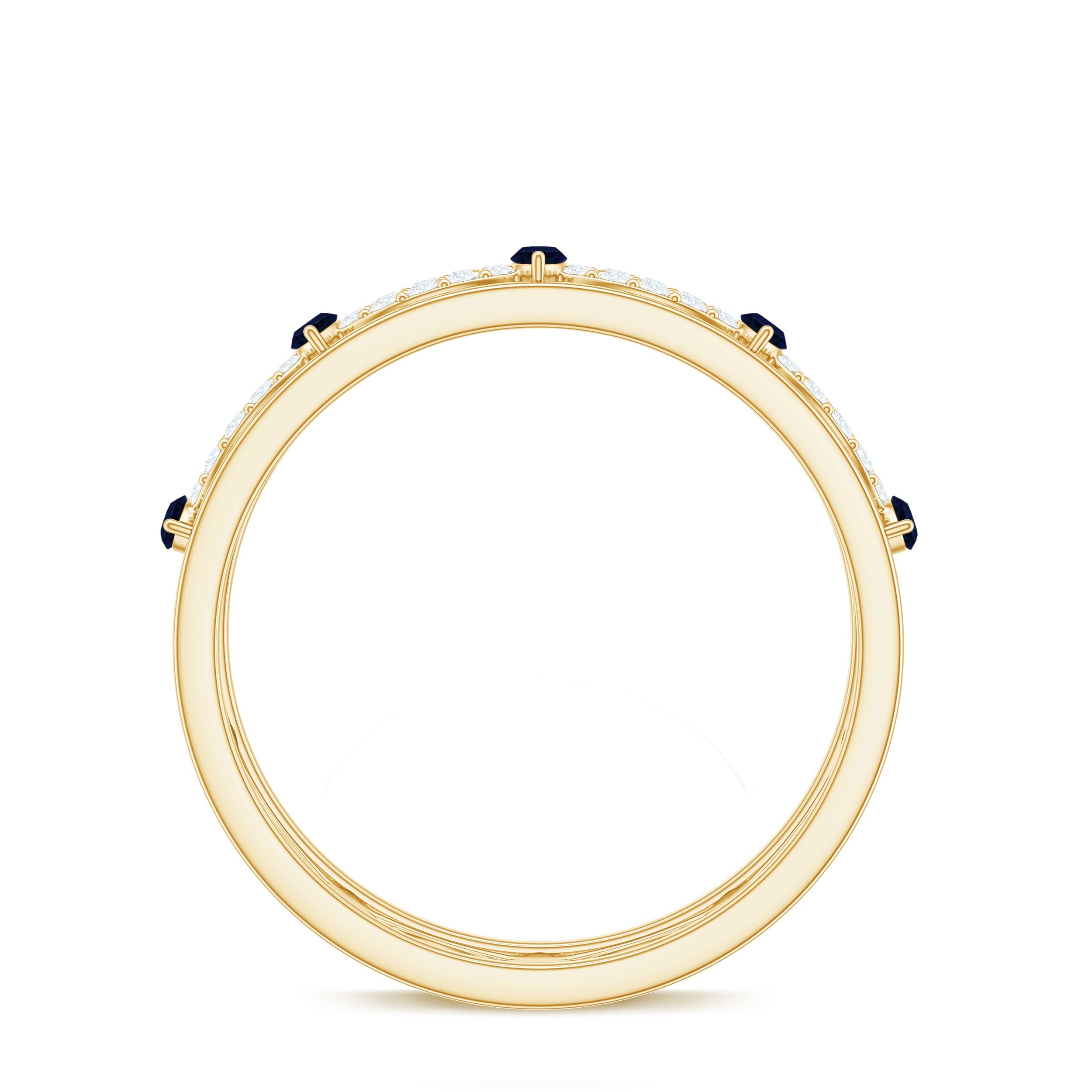 Blue Sapphire Infinity Band Ring with Diamond