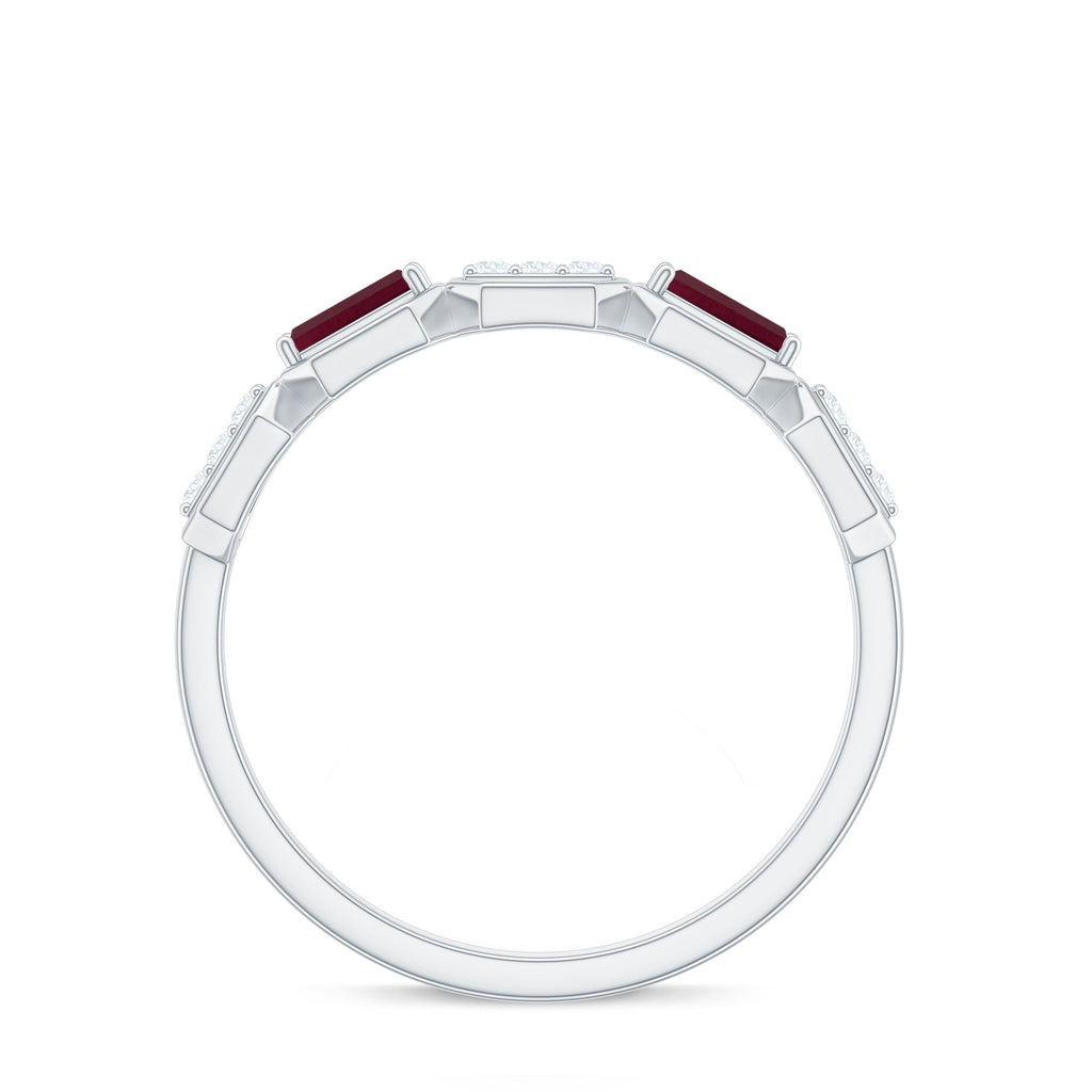 Classic Half Eternity Ring with Ruby and Diamond