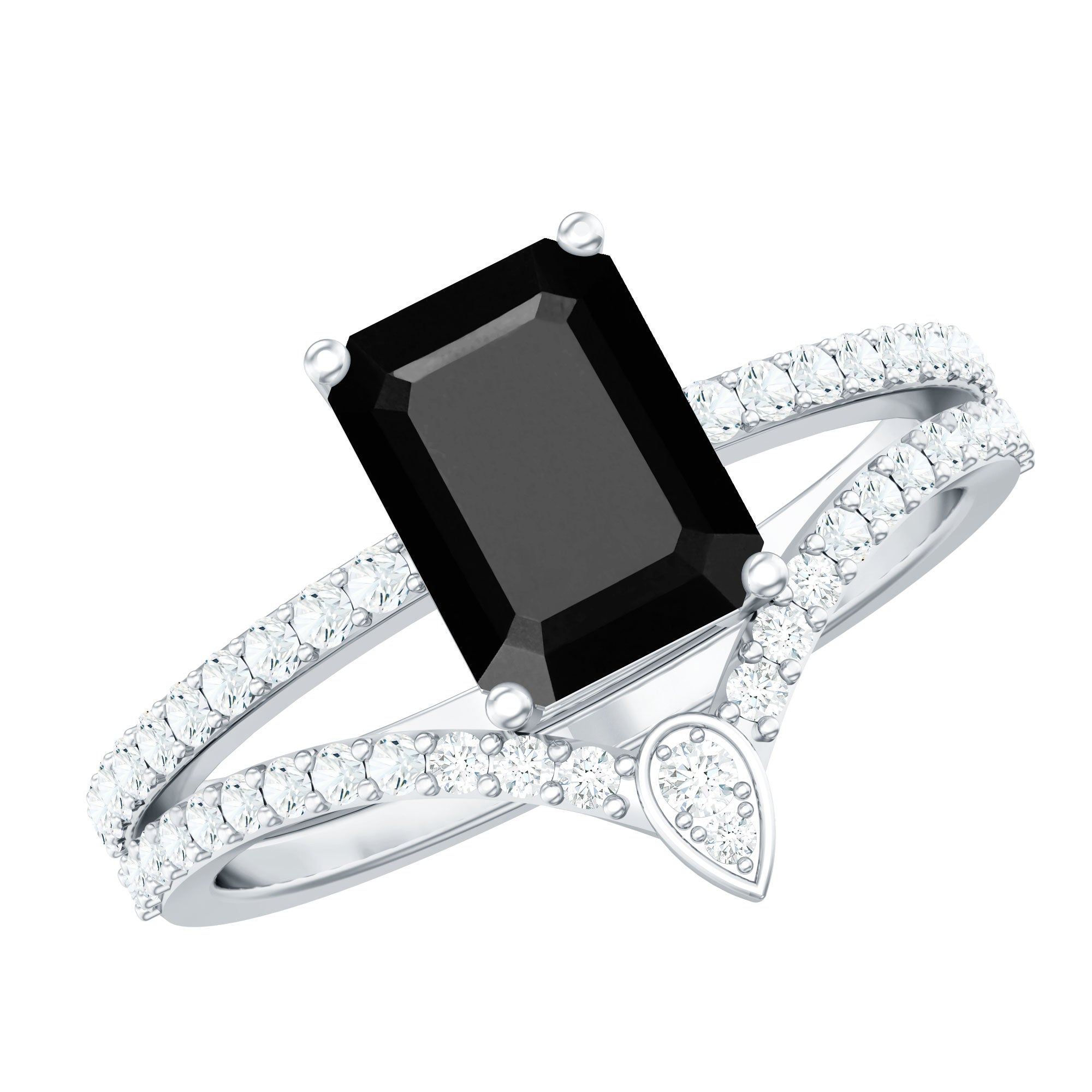 Created Black Diamond and Diamond Bridal Ring Set