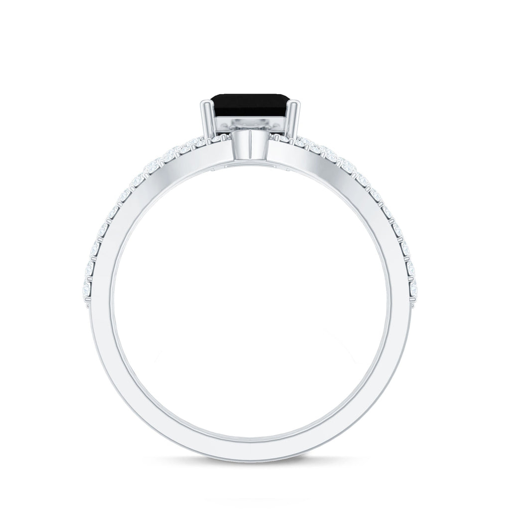 Created Black Diamond and Diamond Bridal Ring Set