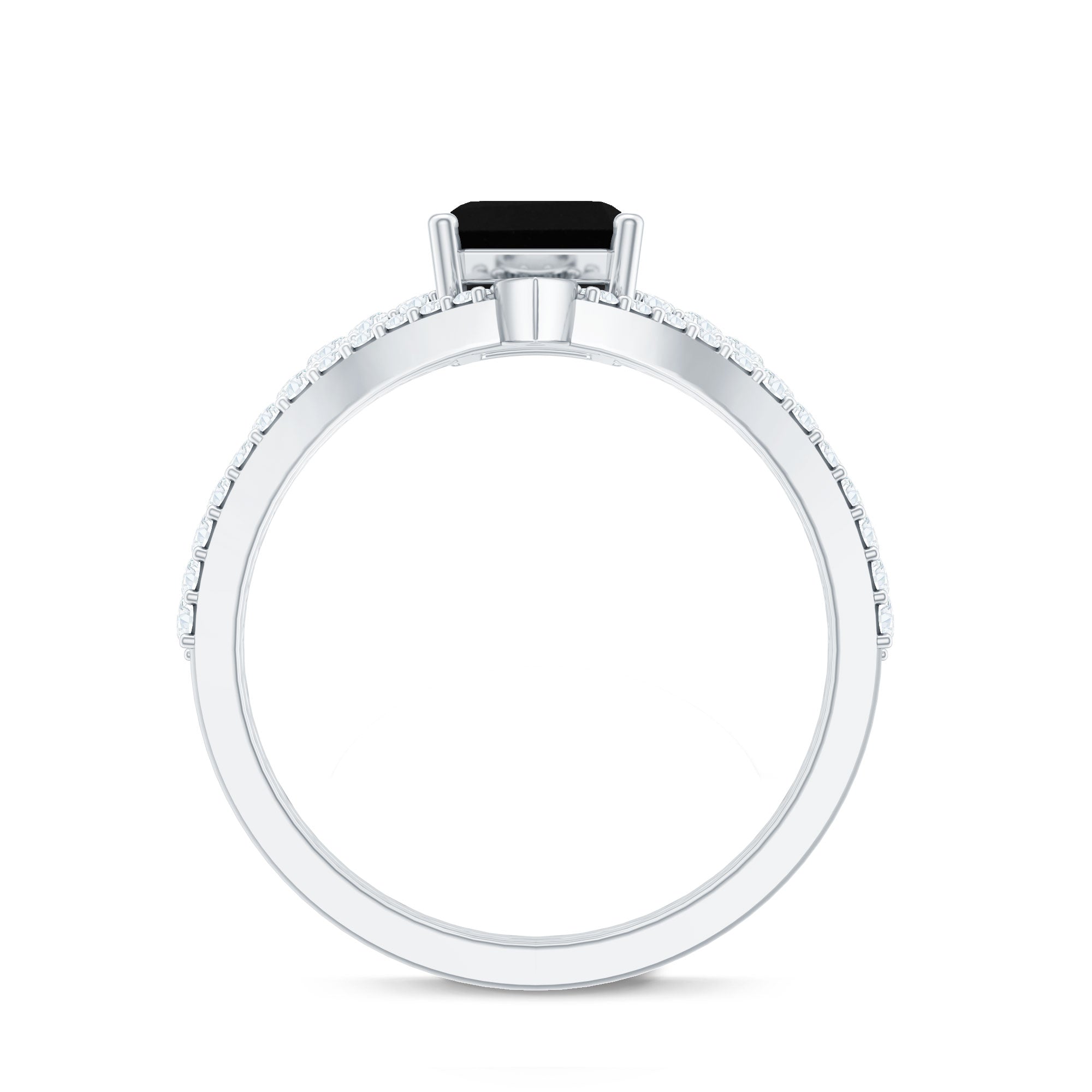Created Black Diamond and Diamond Bridal Ring Set