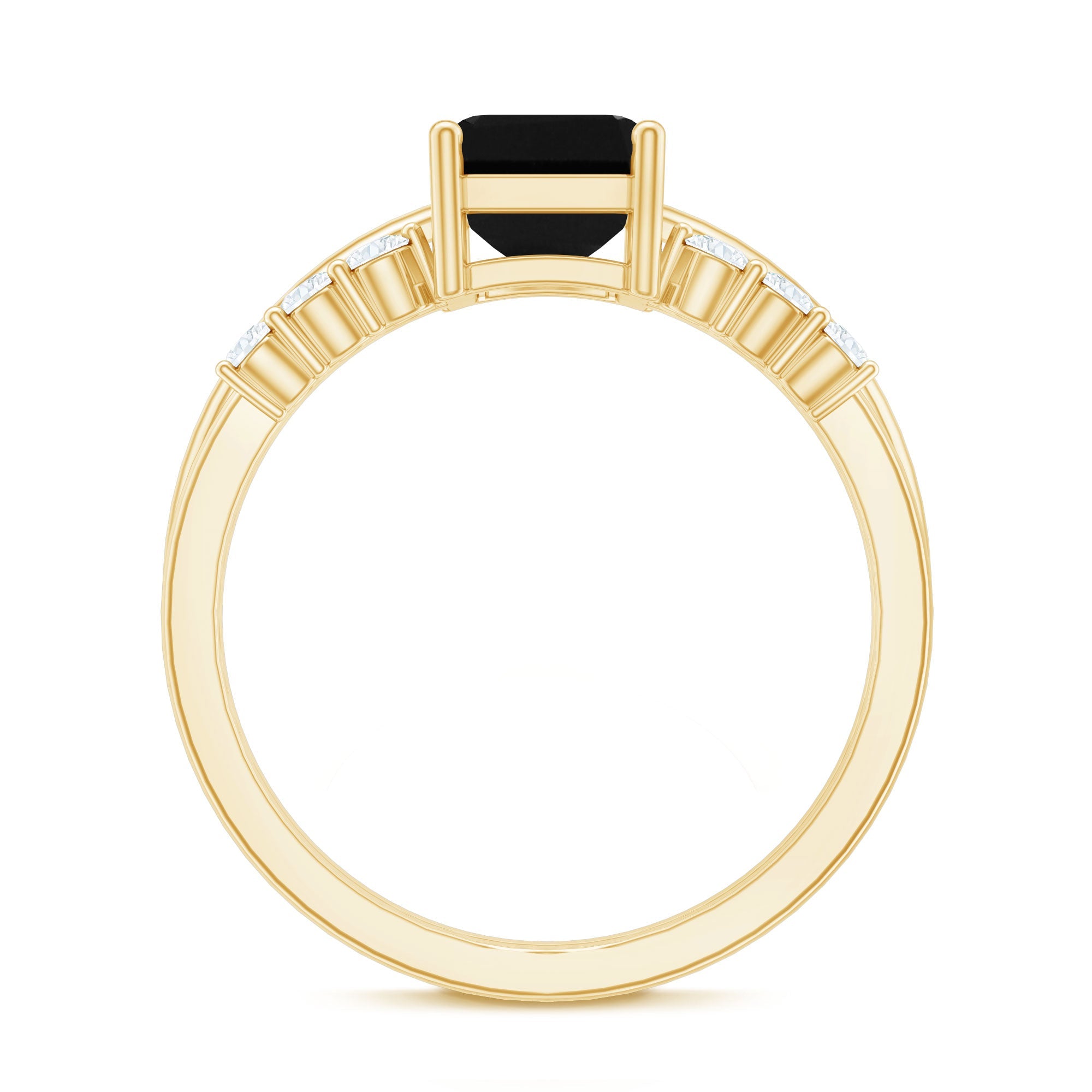 Created Black Diamond Solitaire Wedding Ring Set with Diamond
