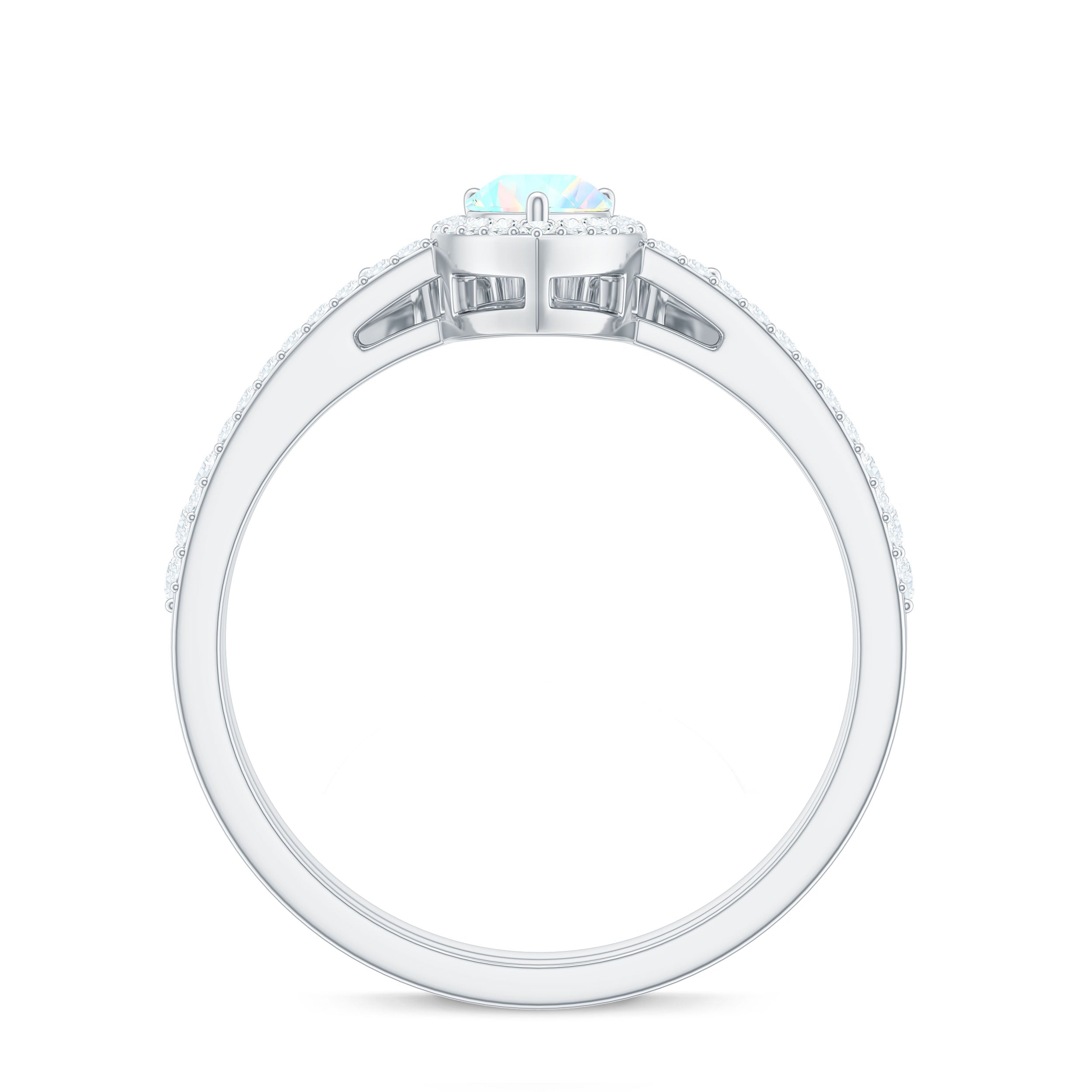 Certified Natural Ethiopian Opal Teardrop Wedding Engagement Ring Set of 2