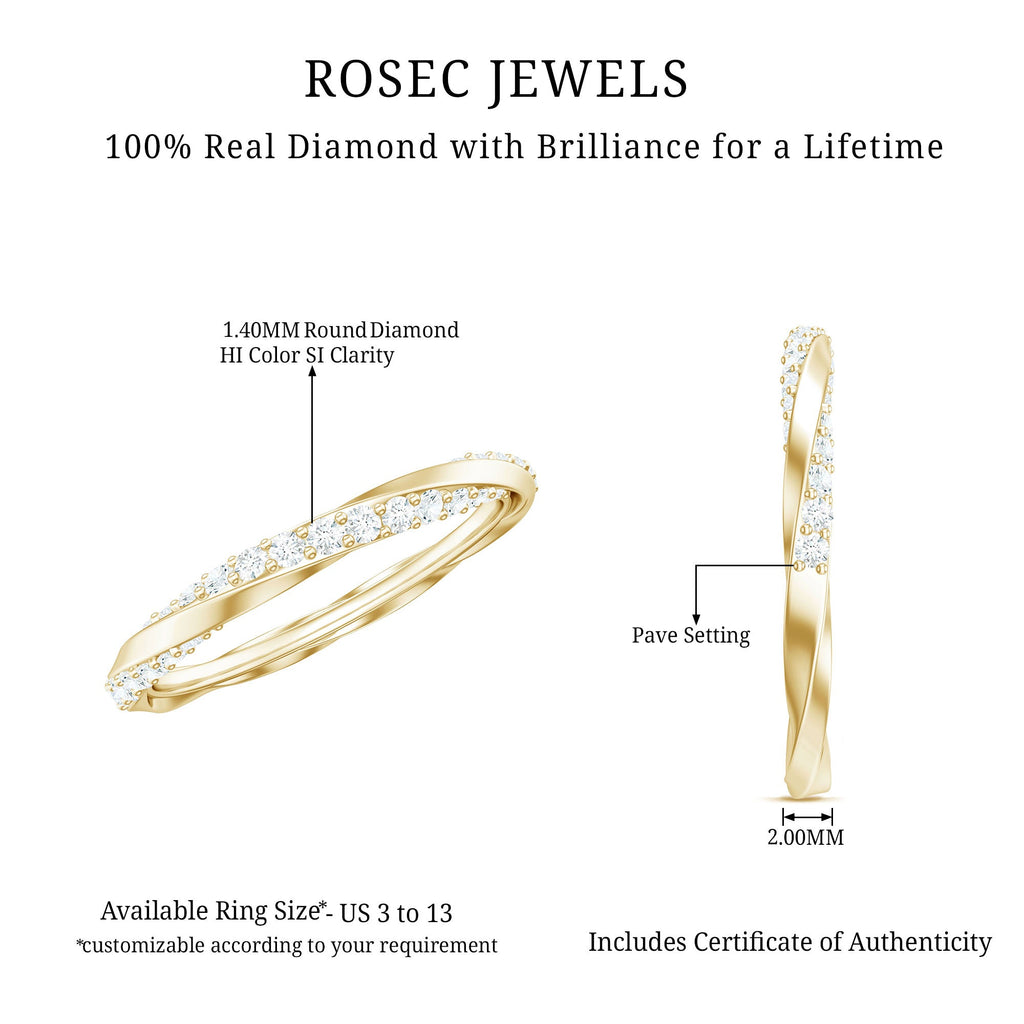 Certified Real Diamond Twisted Eternity Ring