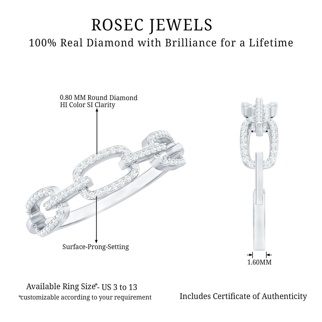 Certified Diamond Chain Link Ring in Prong Setting