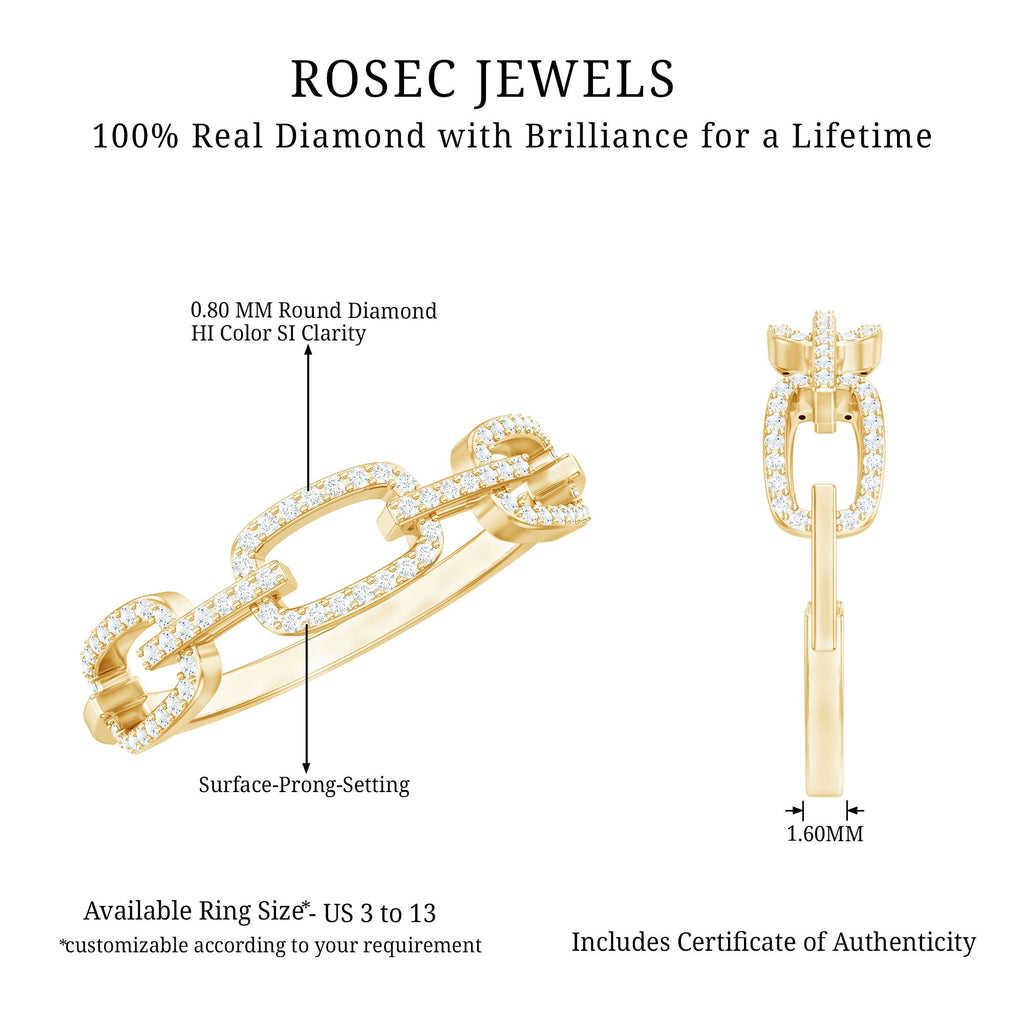 Certified Diamond Chain Link Ring in Prong Setting