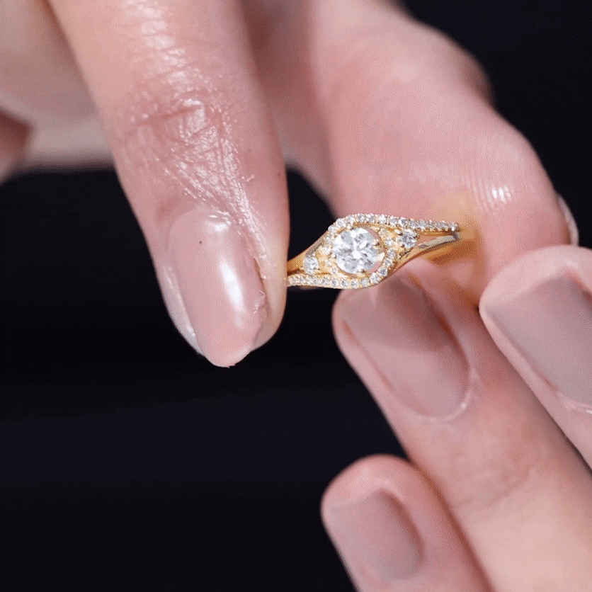 Certified Diamond Classic Engagement Ring in Split Shank