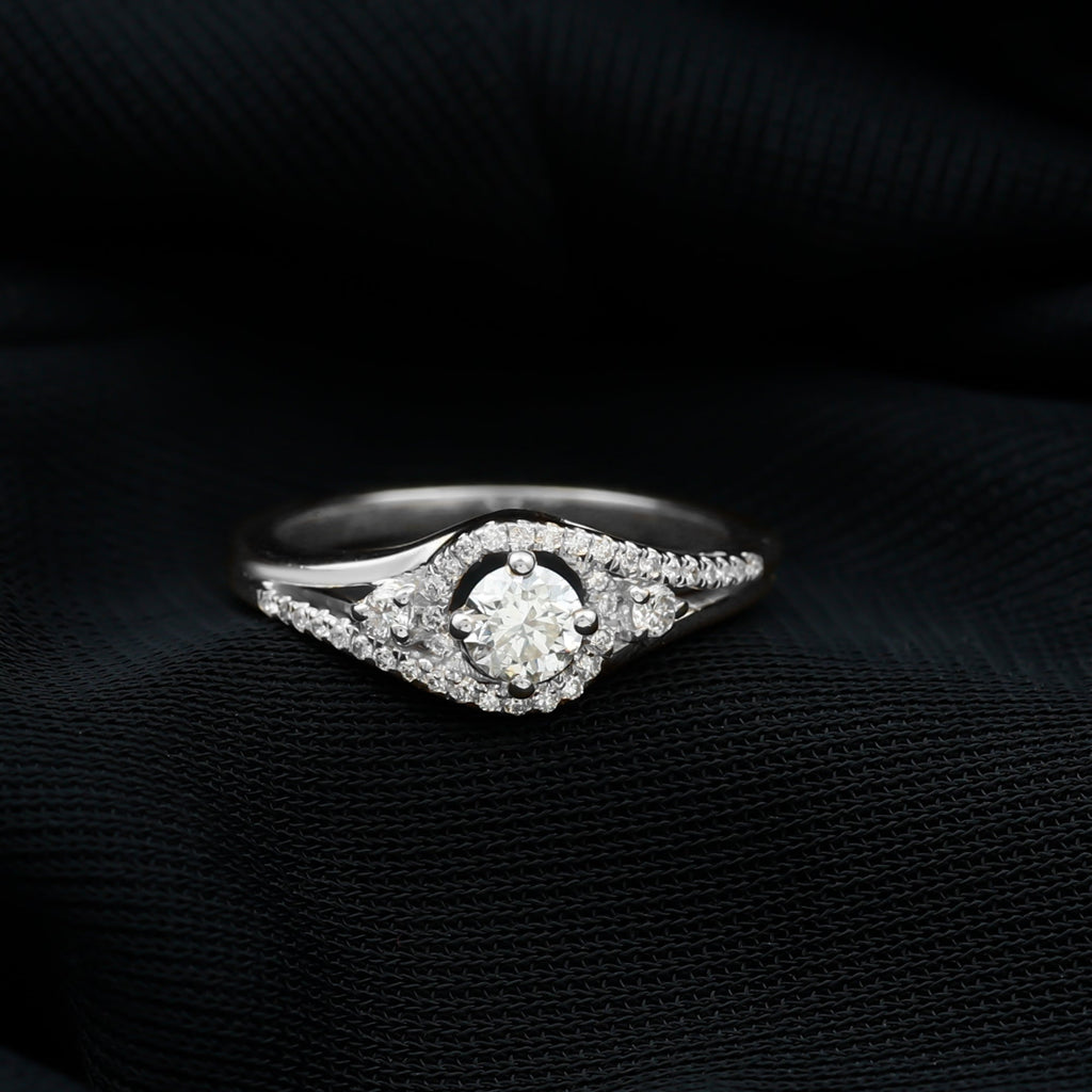 Certified Diamond Classic Engagement Ring in Split Shank