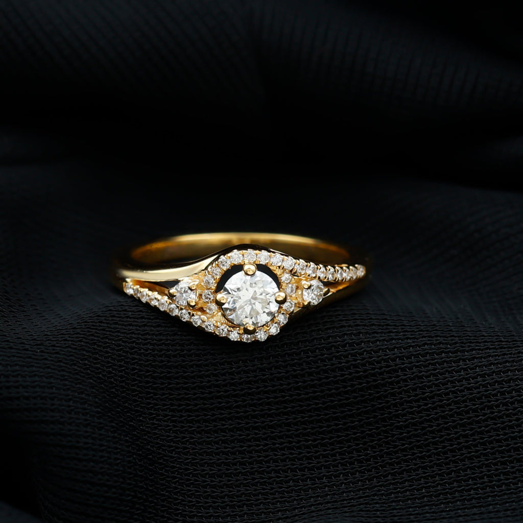 Certified Diamond Classic Engagement Ring in Split Shank