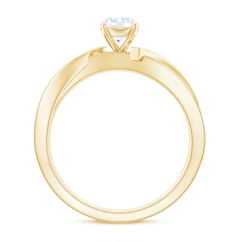 Zircon Solitaire Infinity Engagement Ring with Side Stones