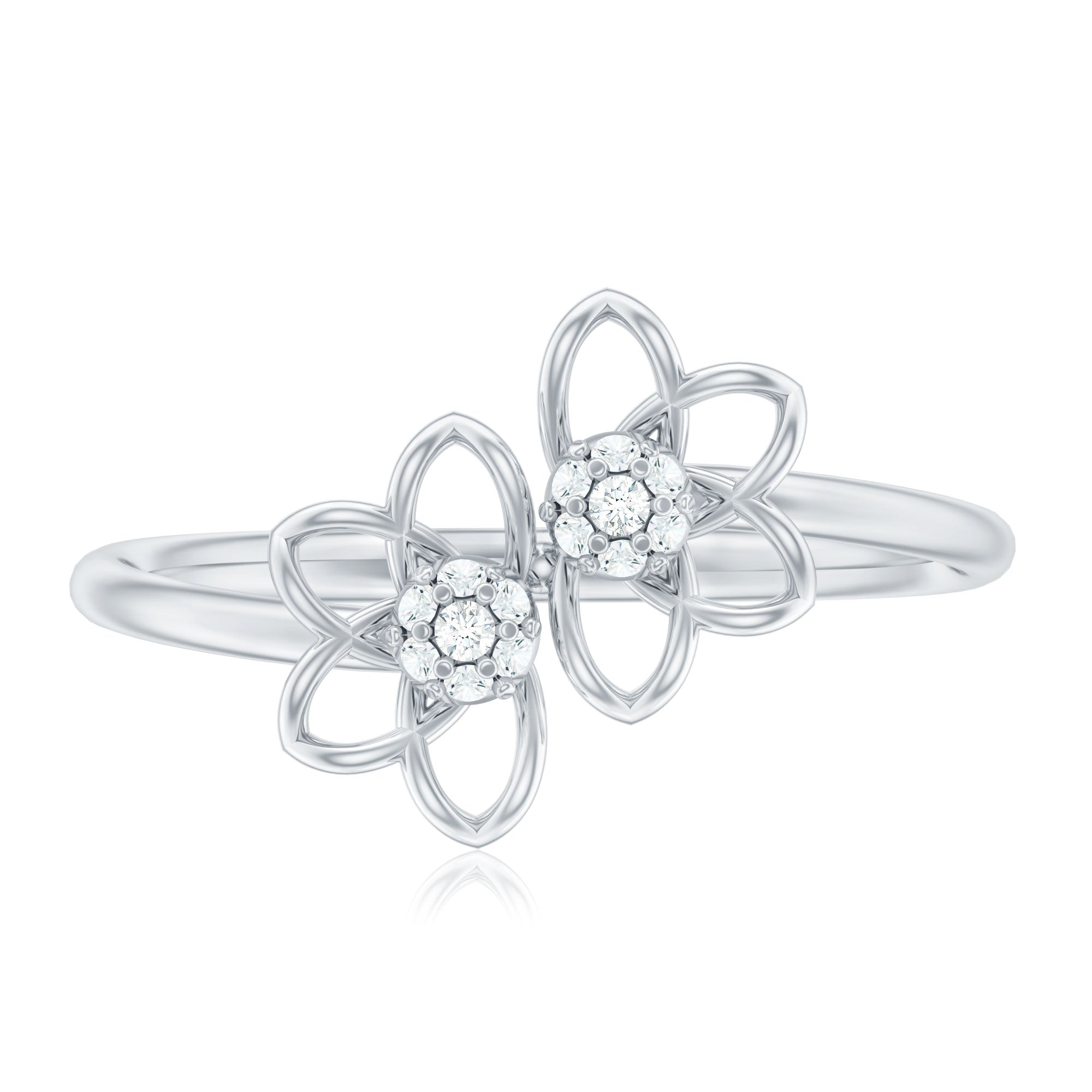 Brilliant Cut Diamond Flower Promise Ring