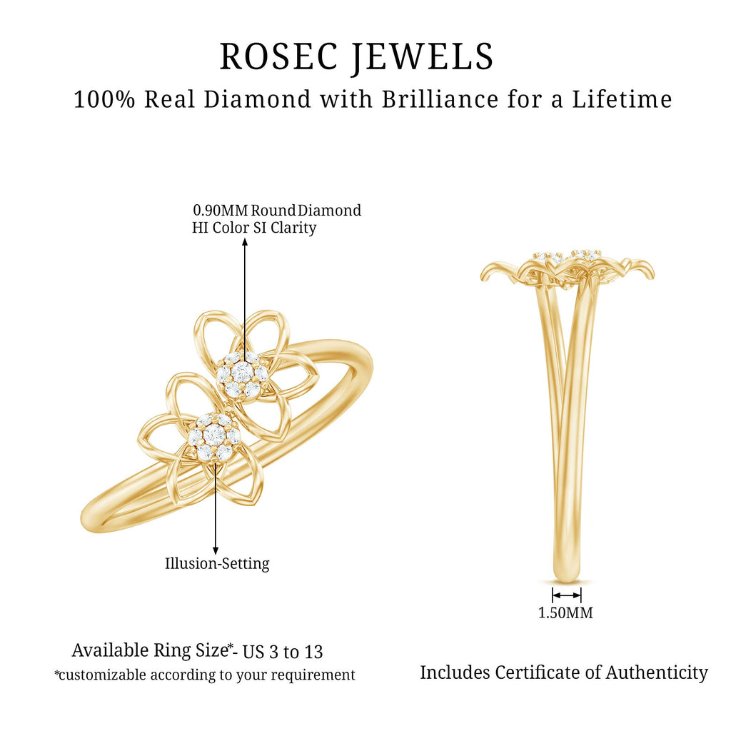 Brilliant Cut Diamond Flower Promise Ring