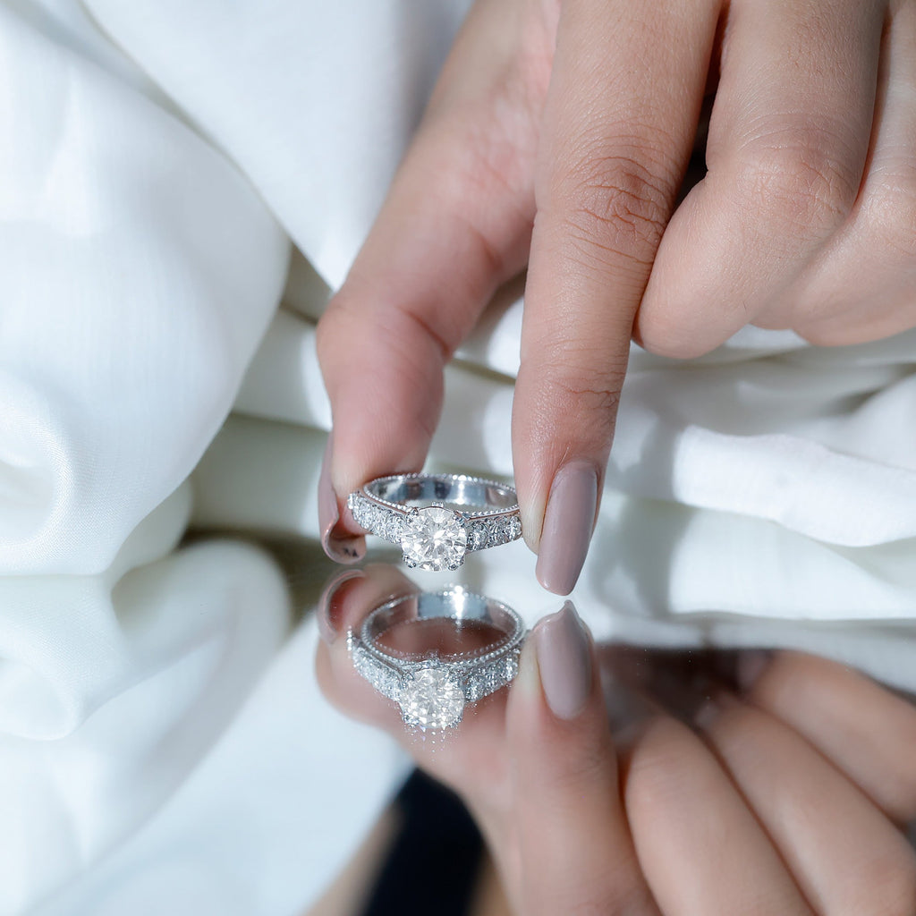 2 Carat Moissanite Double Prong Vintage Engagement Ring