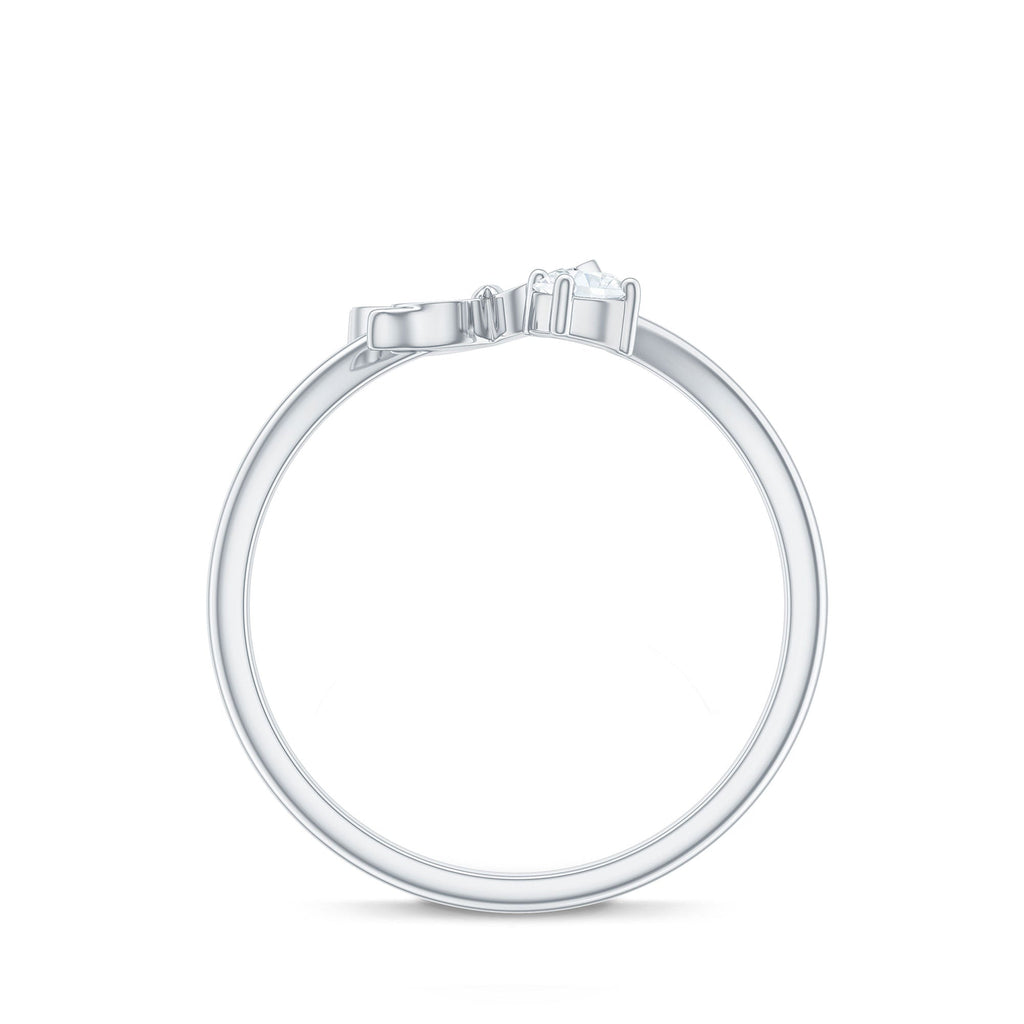 Natural Diamond Butterfly Ring with Certificate