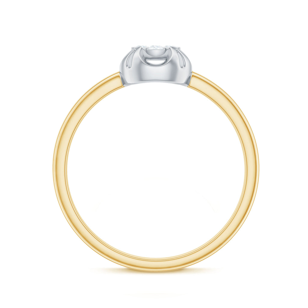 Round Shape Diamond Ring in Illusion Setting