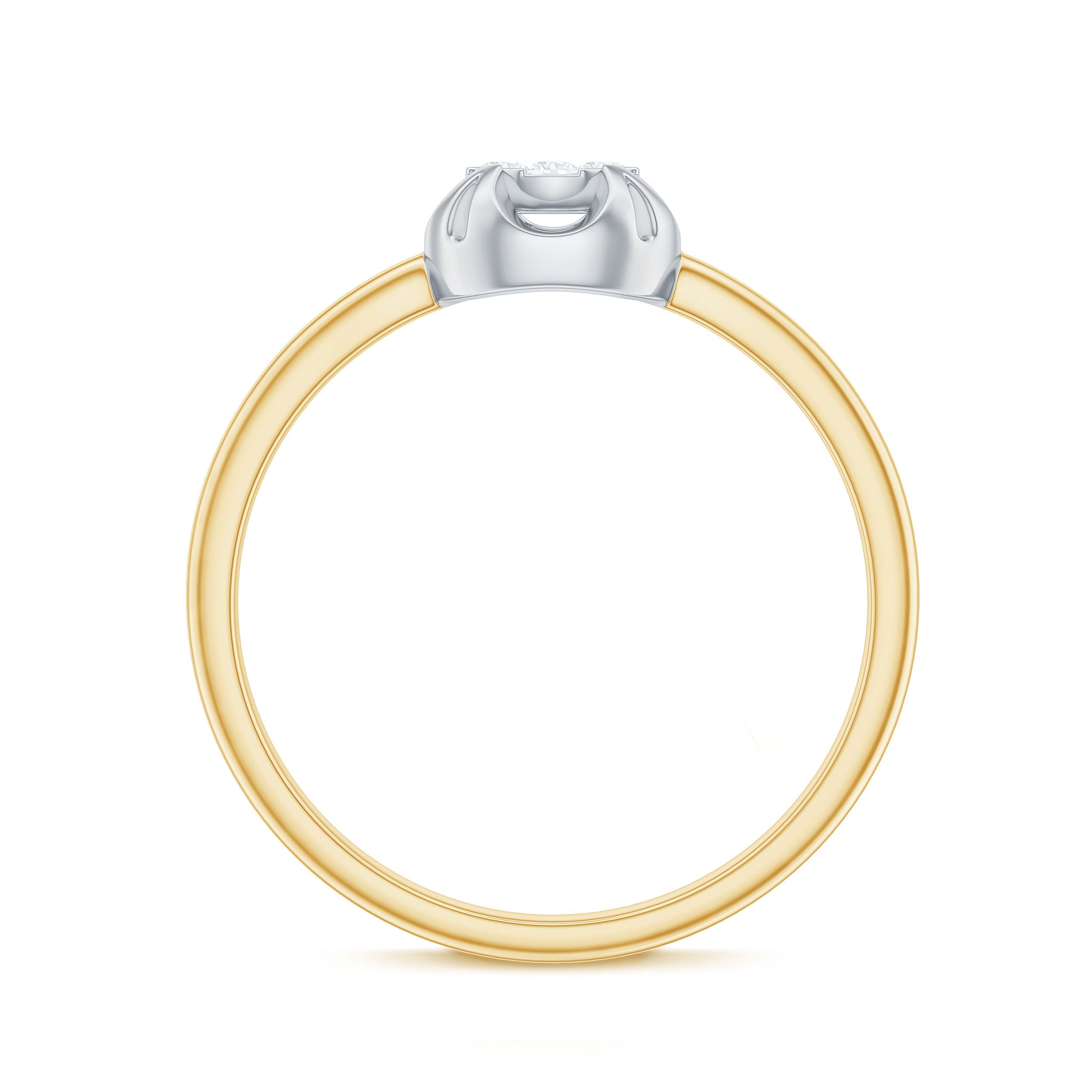 Round Shape Diamond Ring in Illusion Setting