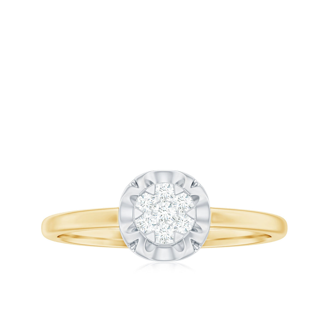 Round Shape Diamond Ring in Illusion Setting