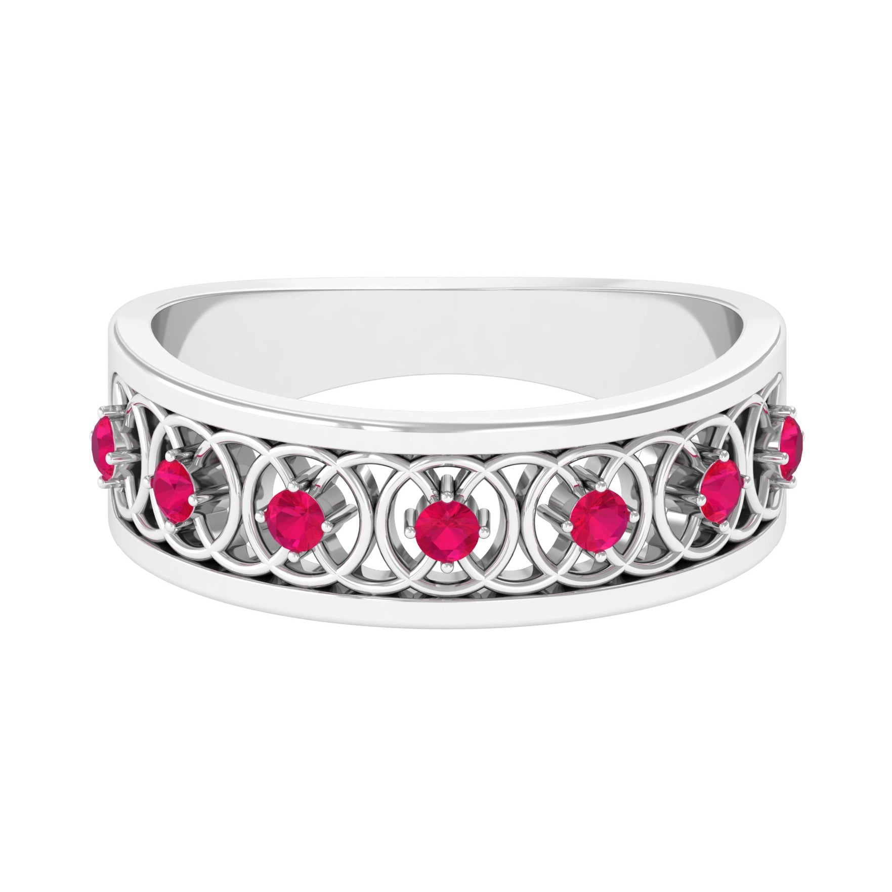 Real Ruby Classic Half Eternity Band