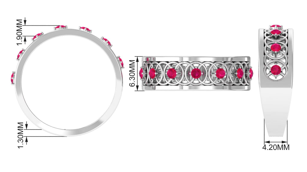 Real Ruby Classic Half Eternity Band