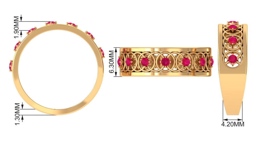 Real Ruby Classic Half Eternity Band