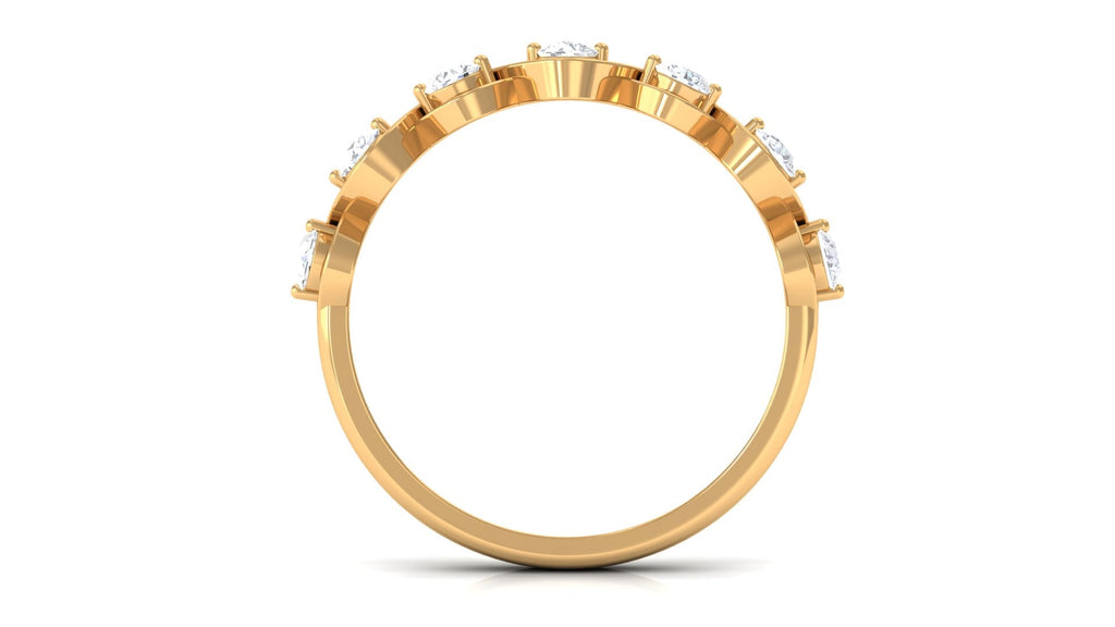 Certified Natural Diamond Half Eternity Ring with Infinity Knot