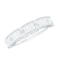 Baguette and Round Moissanite Half Eternity Band Ring