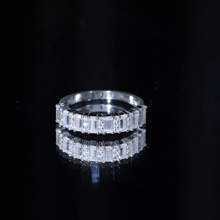 Certified Moissanite Wedding Anniversary Band Ring