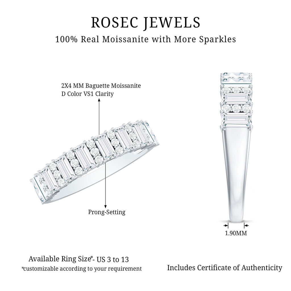 Certified Moissanite Wedding Anniversary Band Ring