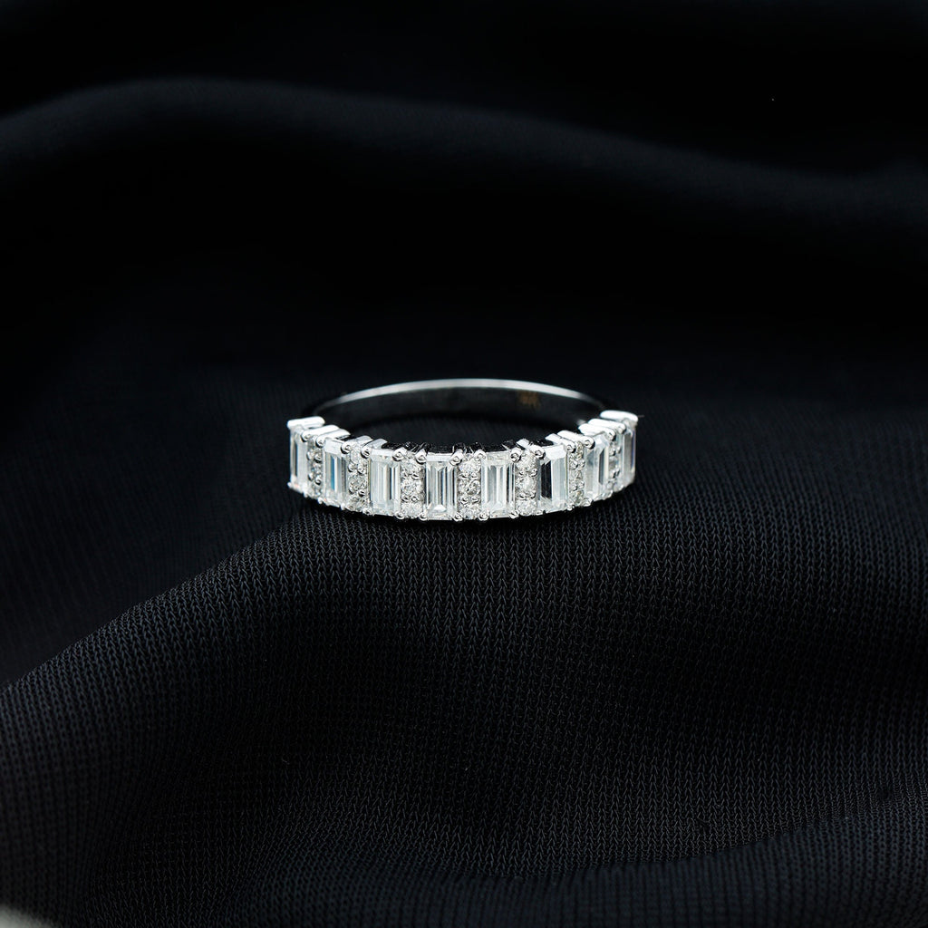 Certified Moissanite Wedding Anniversary Band Ring