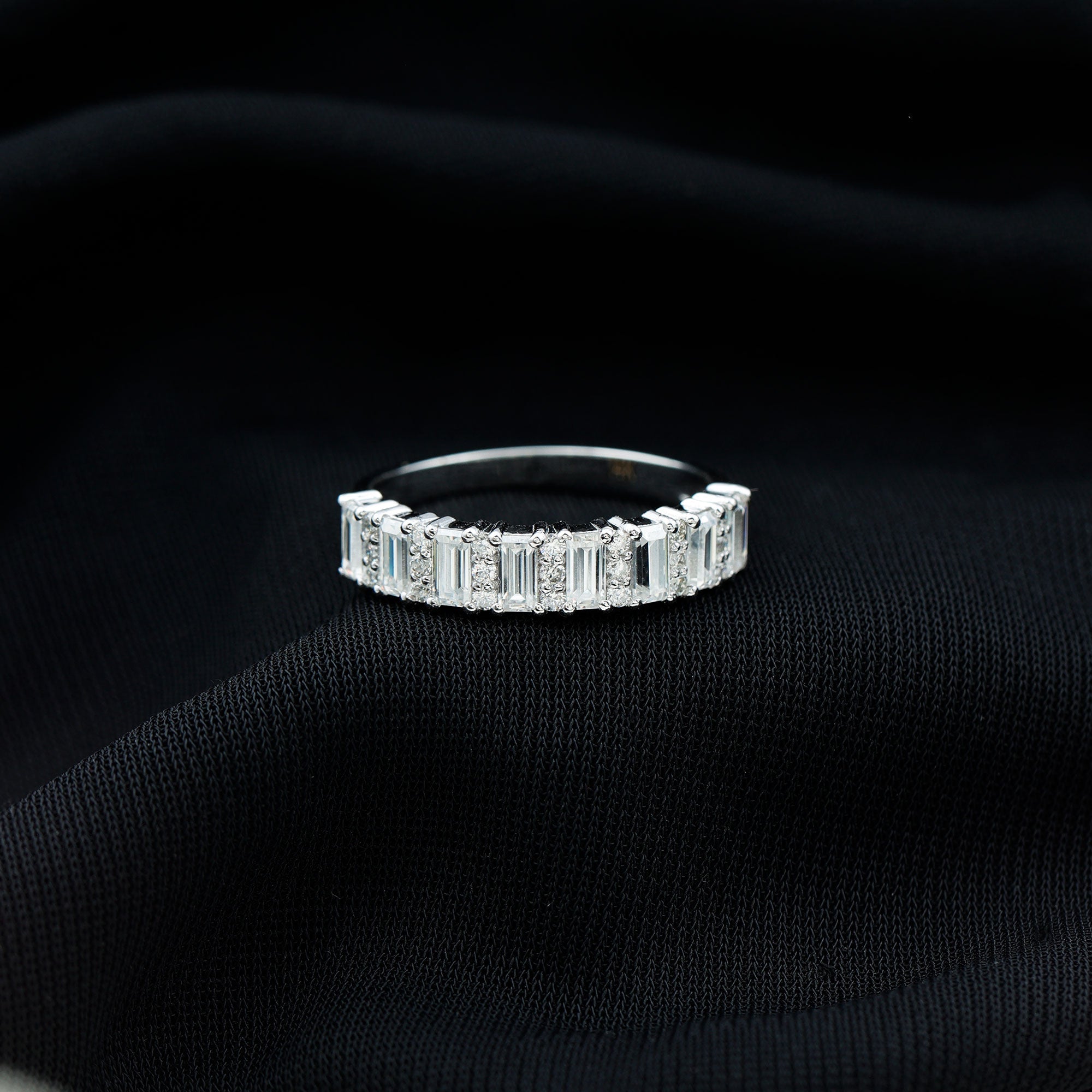 Certified Moissanite Wedding Anniversary Band Ring
