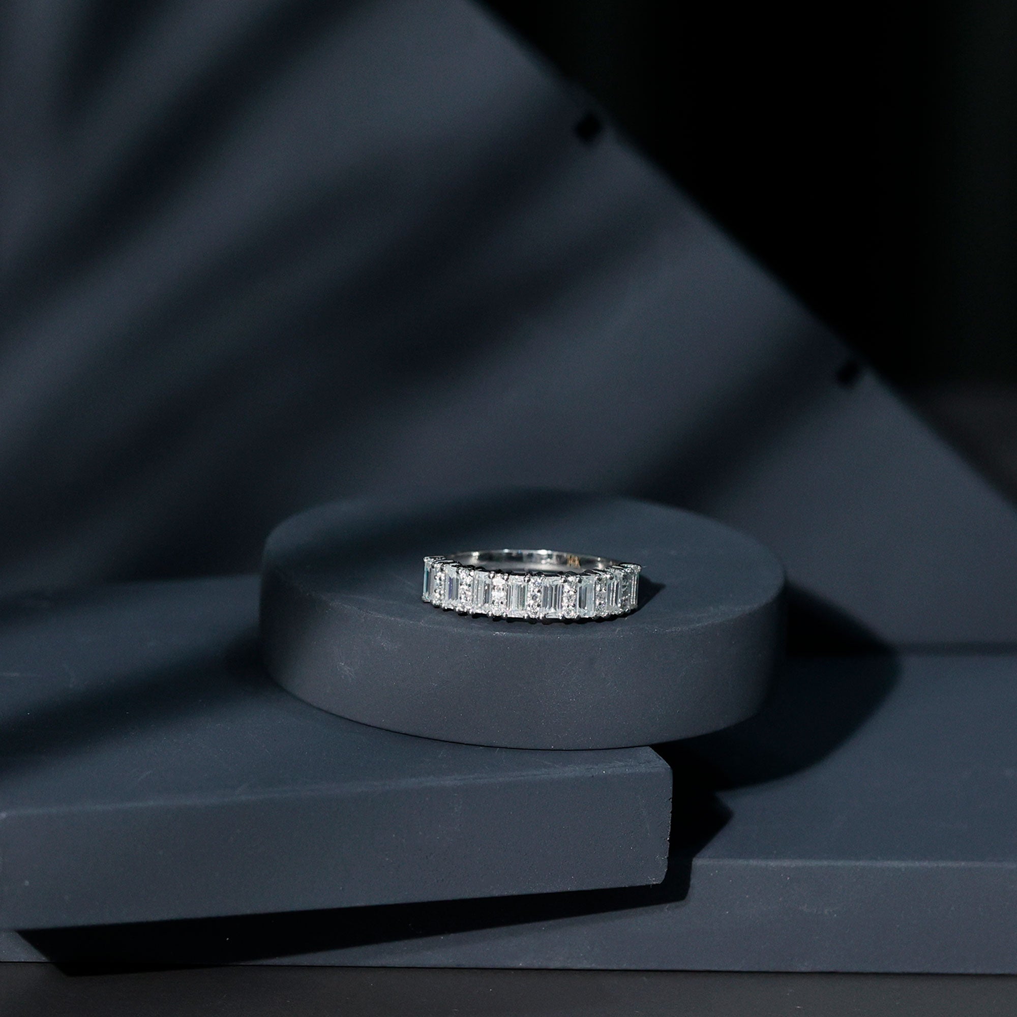 Certified Moissanite Wedding Anniversary Band Ring