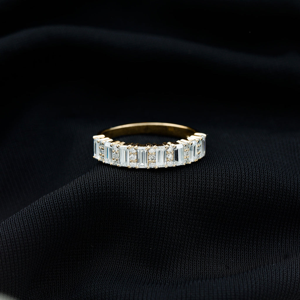 Certified Moissanite Wedding Anniversary Band Ring