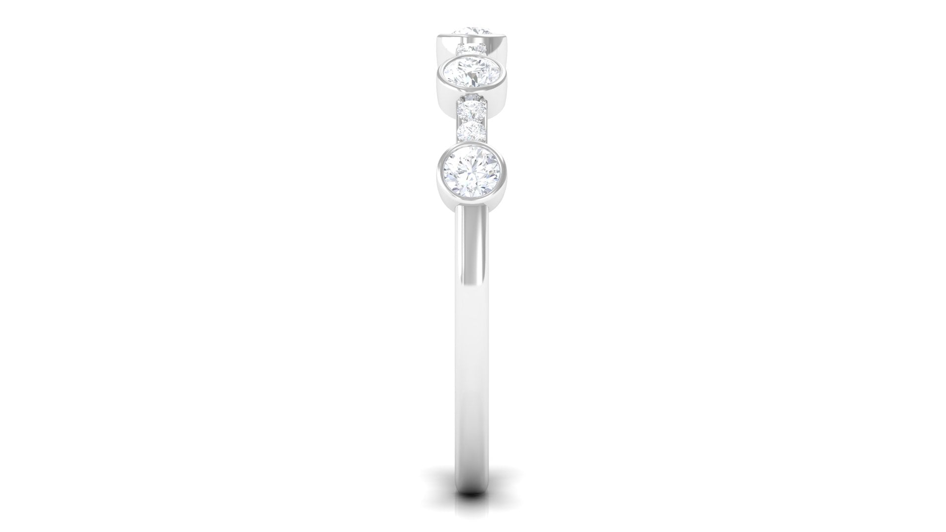 Natural Diamond Half Eternity Ring in Bezel Setting