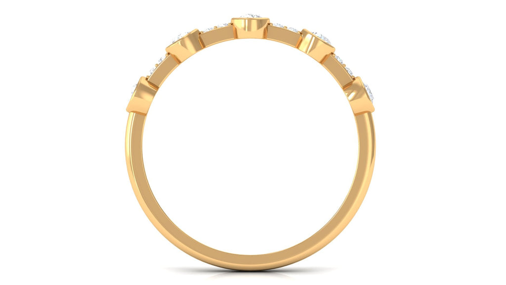 Natural Diamond Half Eternity Ring in Bezel Setting