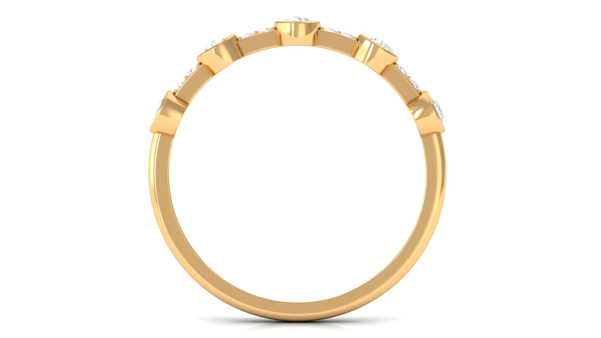 Natural Diamond Half Eternity Ring in Bezel Setting