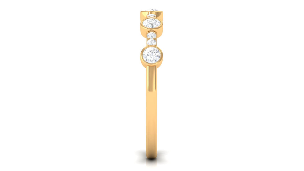 Natural Diamond Half Eternity Ring in Bezel Setting