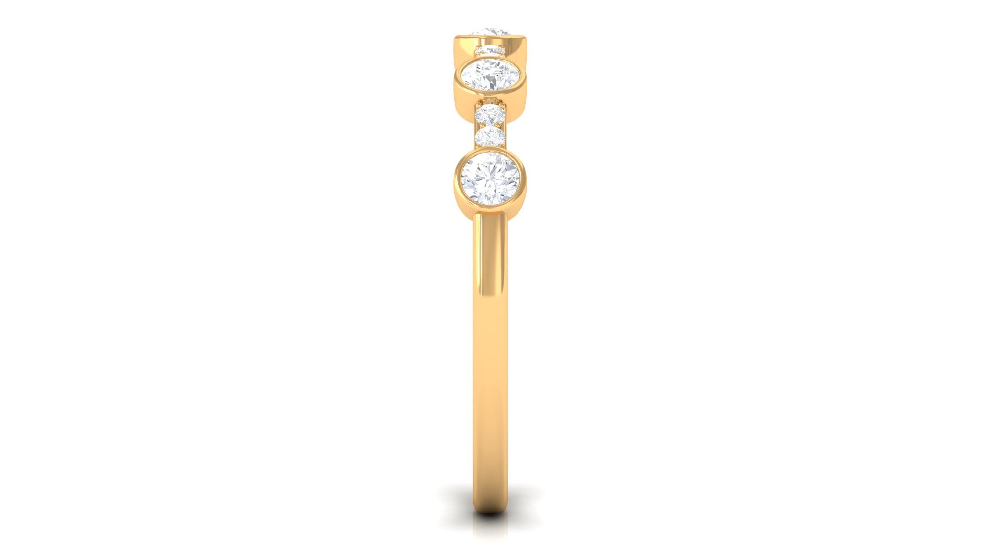 Natural Diamond Half Eternity Ring in Bezel Setting