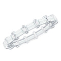 Certified Baguette Cut Moissanite East West Eternity Ring