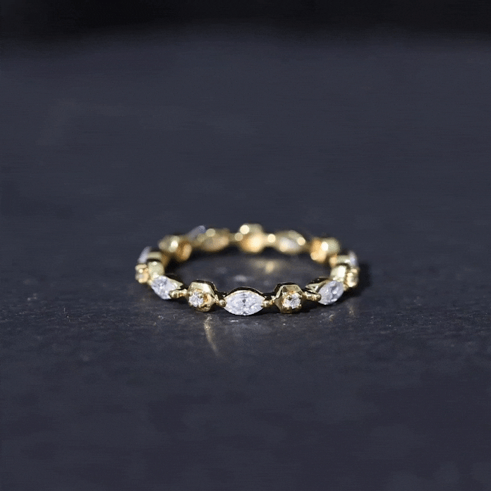 Certified Moissanite Eternity Anniversary Ring in Prong Setting