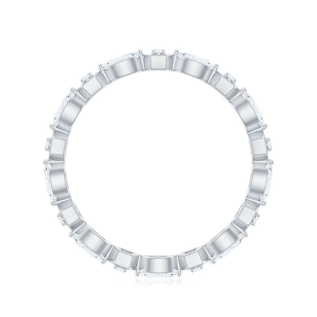 Certified Moissanite Eternity Anniversary Ring in Prong Setting