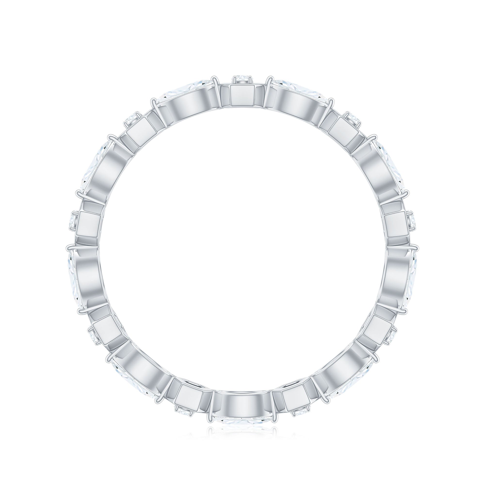 Certified Moissanite Eternity Anniversary Ring in Prong Setting