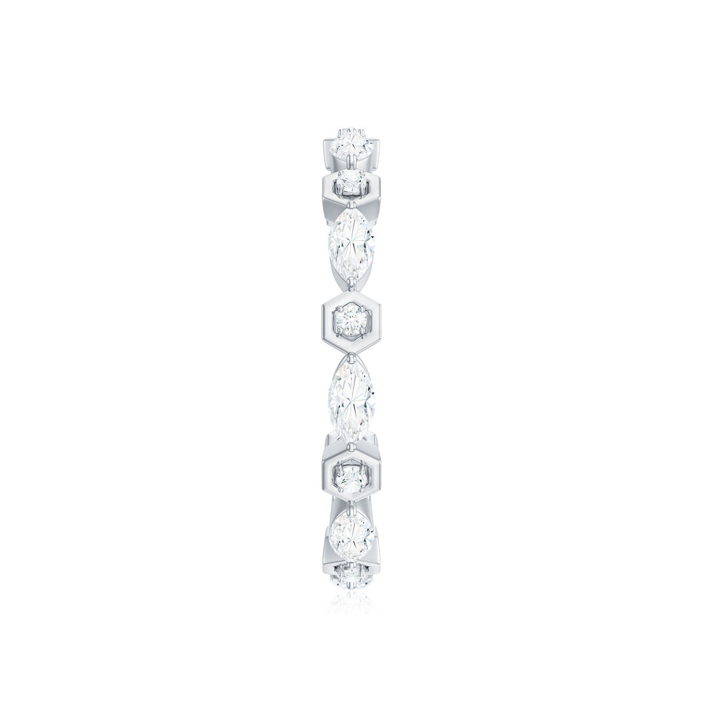 Certified Moissanite Eternity Anniversary Ring in Prong Setting
