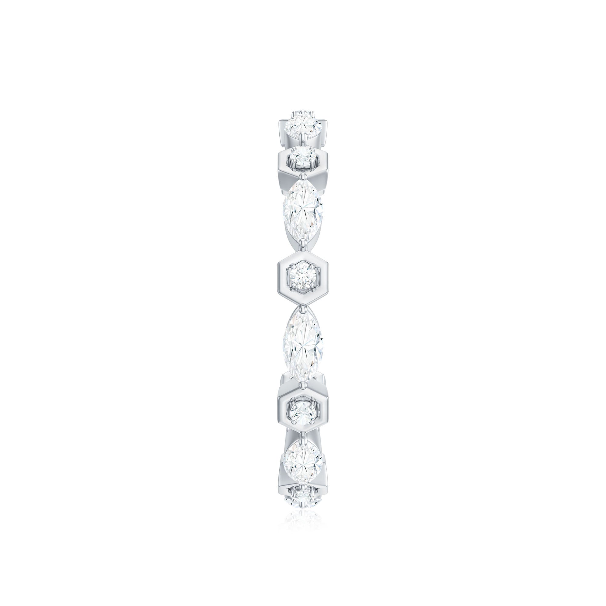 Certified Moissanite Eternity Anniversary Ring in Prong Setting